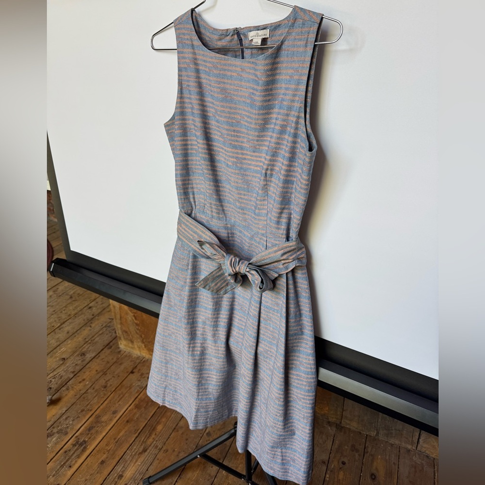 LL Bean Signature Chambray Belted Dress